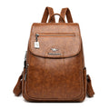 Mochila Feminina de Couro Vintage Casual