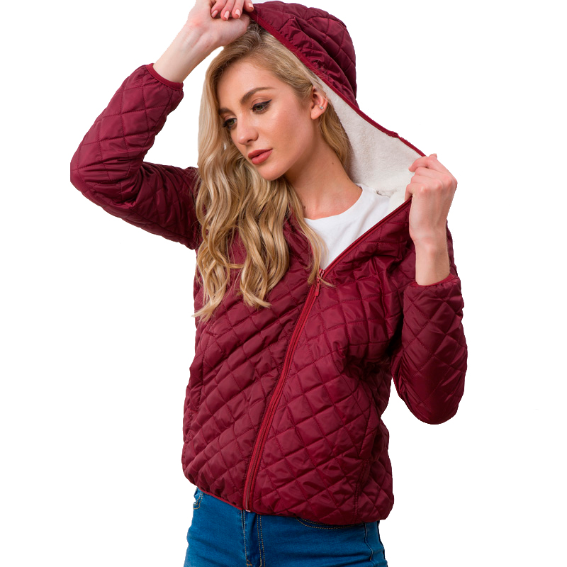 Jaqueta Parka Feminino Veludo Vinho