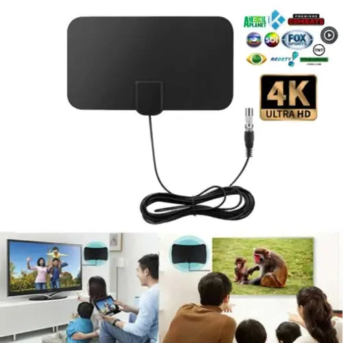 Antena Digital Interna HDTV 4K - (Sem Custos Mensais de TV) - FRETE GRÁTIS + ENVIO IMEDIATO