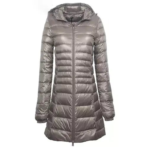 Casaco Feminino Sobretudo Puffer Pluma de Ganso - Portátil